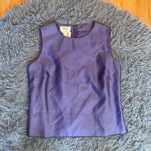 Talbots Blue Purple Silk Blouse Top Size 6 NWT